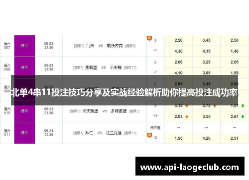 北单4串11投注技巧分享及实战经验解析助你提高投注成功率